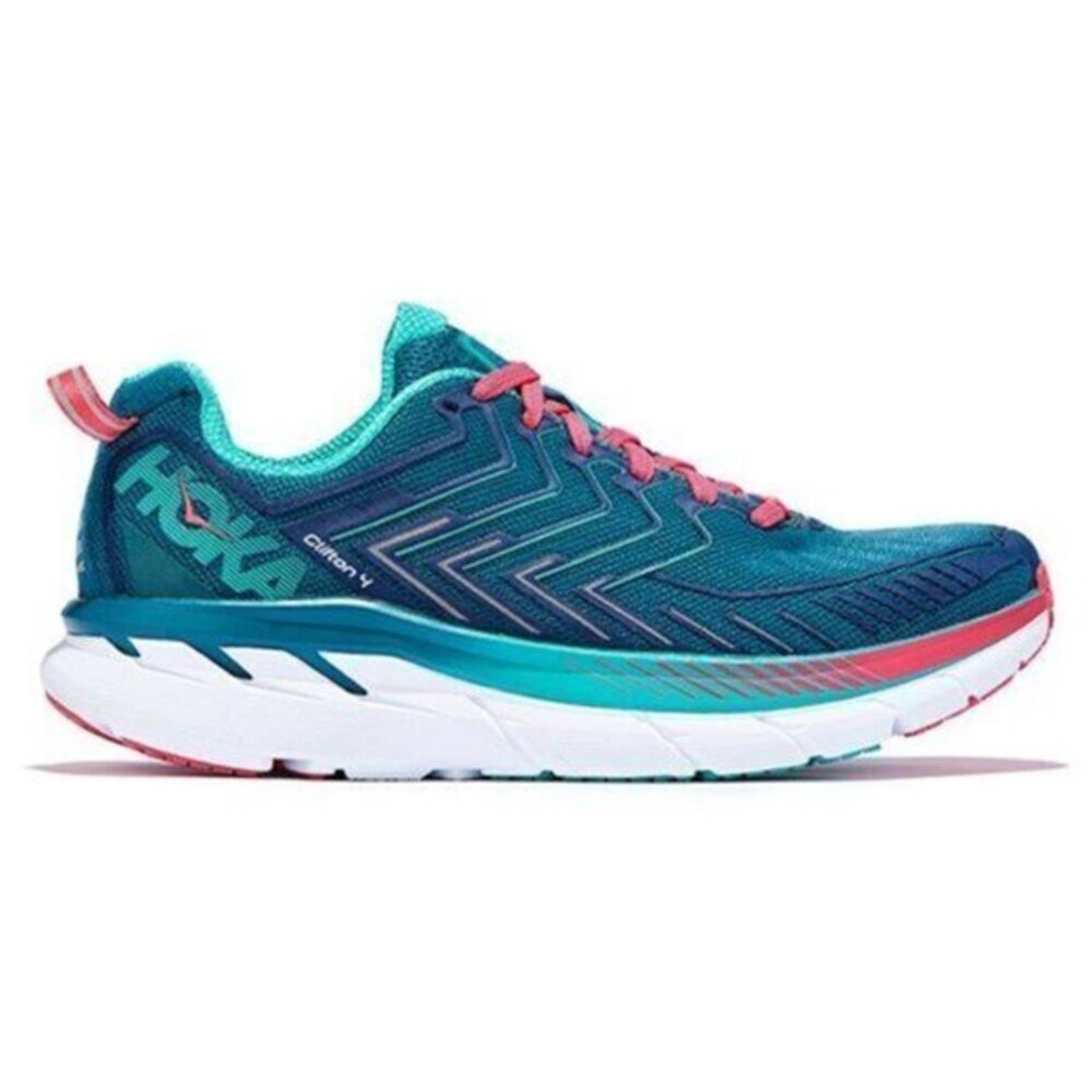 Hoka One One Women's 'Clifton 4' Sneakers in Blue Coral/Ceramic Size 7